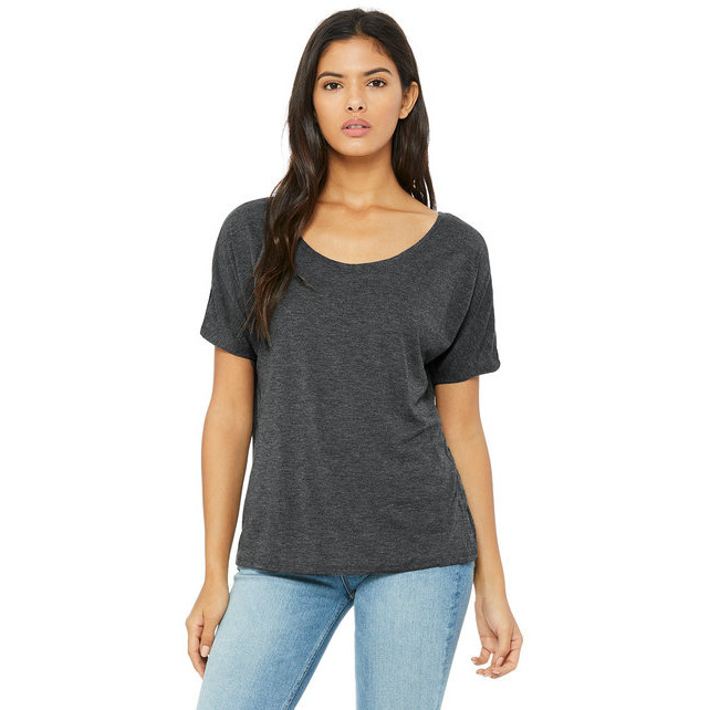 Ladies Slouchy T-Shirt - WHITE MARBLE - S(D0102H7W5cT)