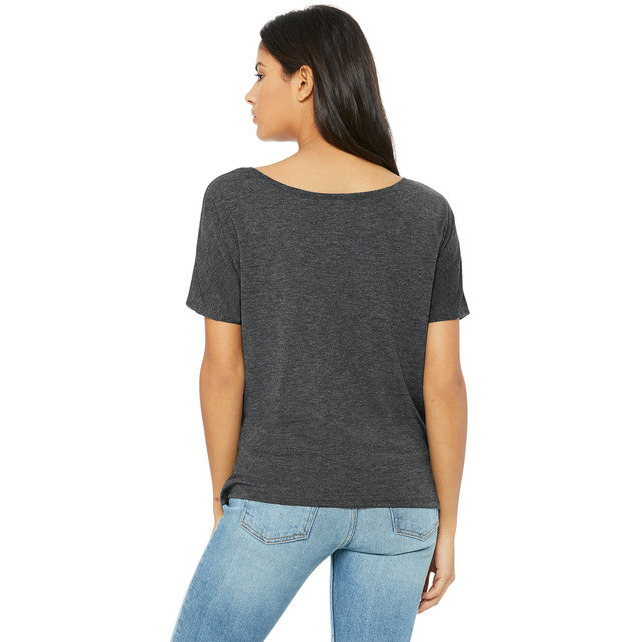 Ladies Slouchy T-Shirt - WHITE MARBLE - S(D0102H7W5cT)