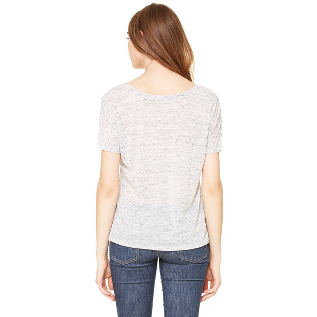 Ladies Slouchy T-Shirt - WHITE MARBLE - S(D0102H7W5VP)