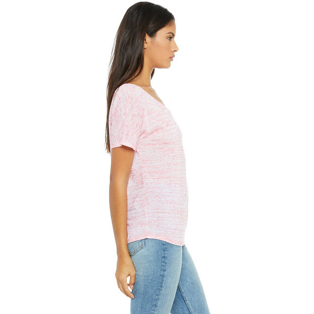 Ladies Slouchy T-Shirt - WHITE MARBLE - S(D0102H7W5FJ)