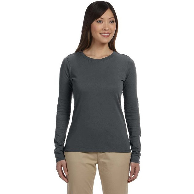 Ladies 44 oz 100% Organic cotton classic Long-Sleeve T-Shirt - BLAcK - S(D0102H7Z2gX)