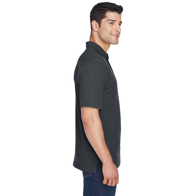 Mens Tall 6 oz Ringspun cotton Piqu Short-Sleeve Polo - BLAcK - XLT(D0102H7NB0J)