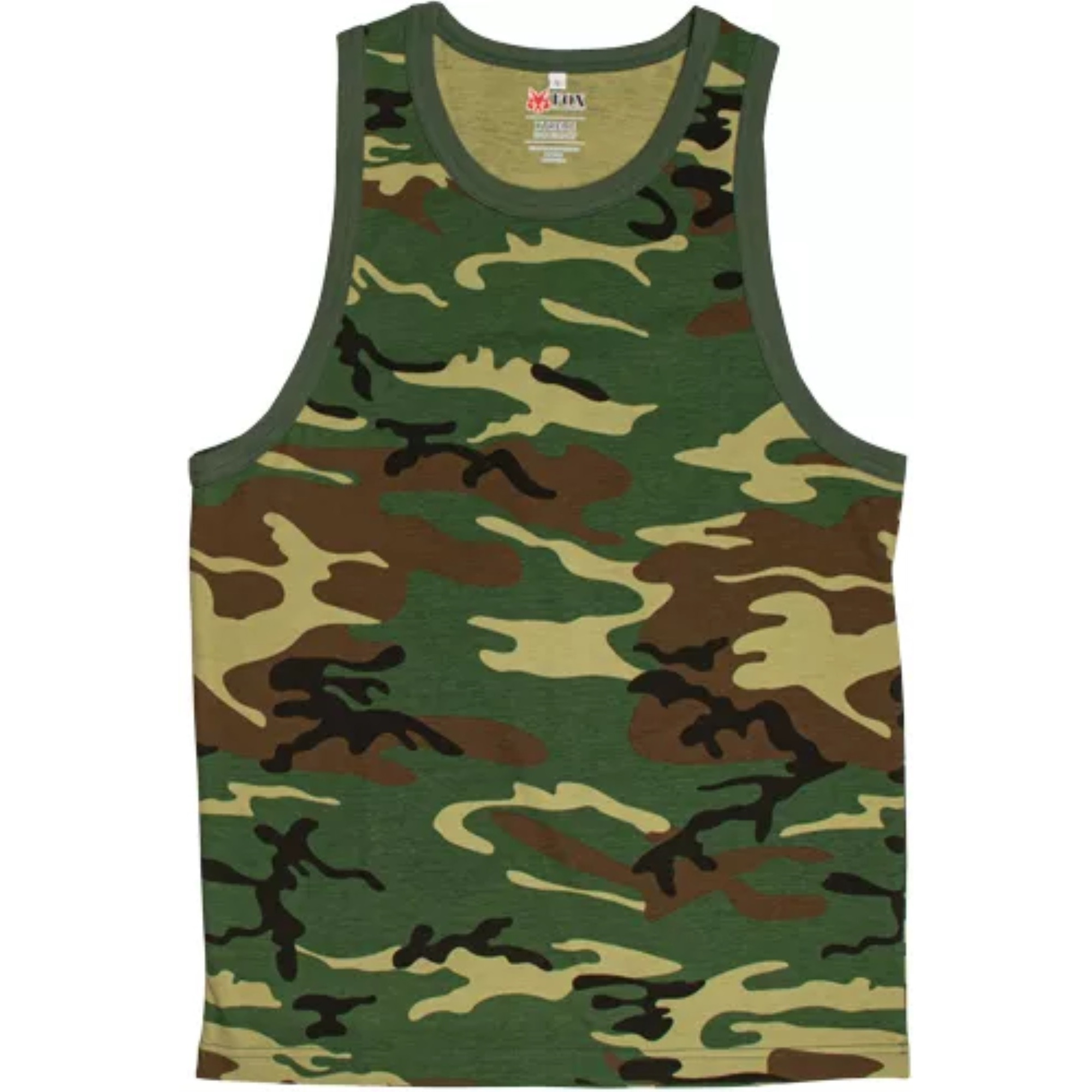 Mens Tank Top Woodland Camouflage Medium