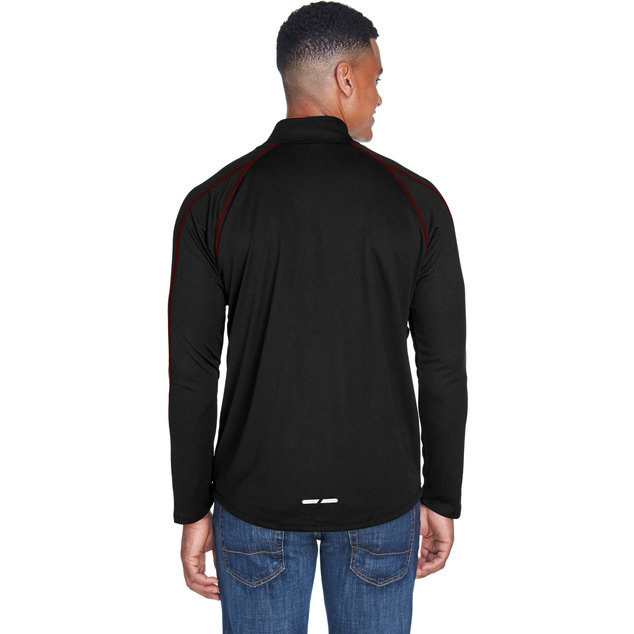 Mens Radar Quarter-Zip Performance Long-Sleeve Top - BLK TRU ROYAL - L(D0102H7K8P6)