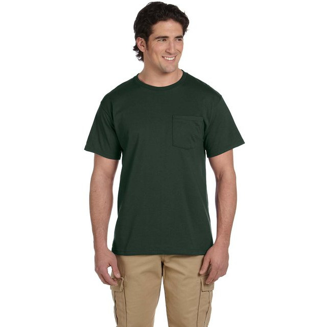 Adult DRI-POWER AcTIVE Pocket T-Shirt - FOREST gREEN - 4XL(D0102HI3N7W)