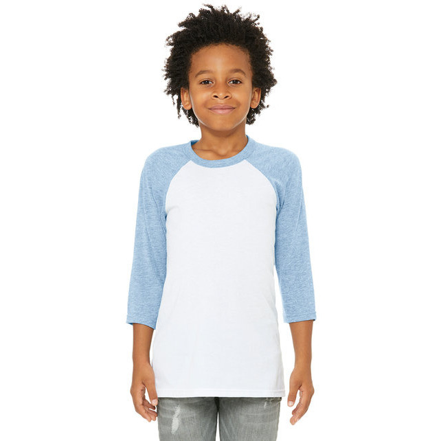 Youth 34-Sleeve Baseball T-Shirt - WHITE BLAcK - M(D0102H7KXZX)