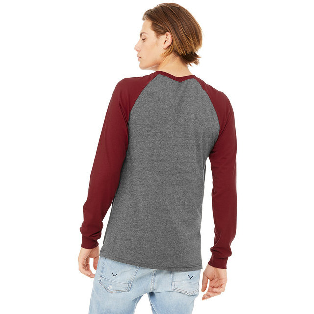 Mens Jersey Long-Sleeve Baseball T-Shirt - BABY BLUE NAVY - S(D0102H78D52)