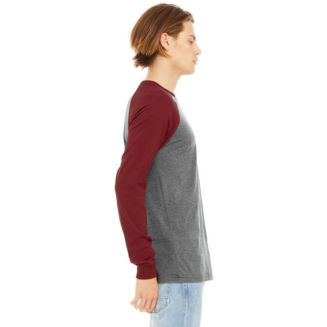Mens Jersey Long-Sleeve Baseball T-Shirt - BABY BLUE NAVY - S(D0102H78D52)