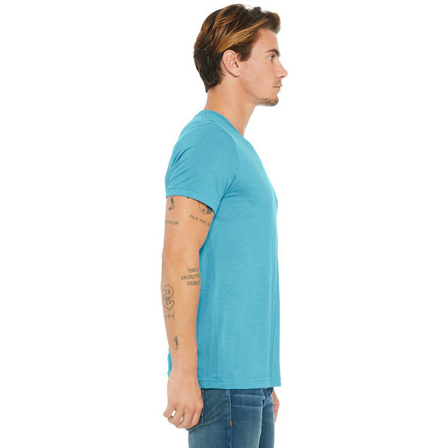 Unisex Triblend V-Neck T-Shirt - BLUE TRIBLEND - S(D0102H7W7QX)