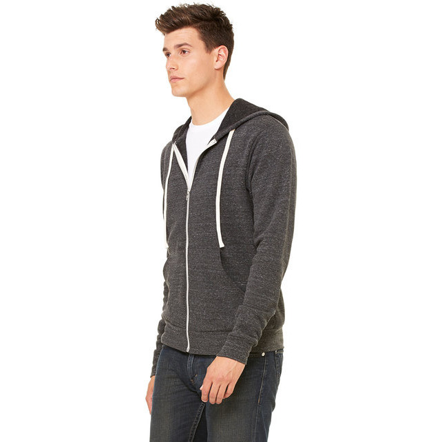 Unisex Triblend Sponge Fleece Full-Zip Hoodie - cHAR BLK TRIBLND - XS(D0102H7WF0J)