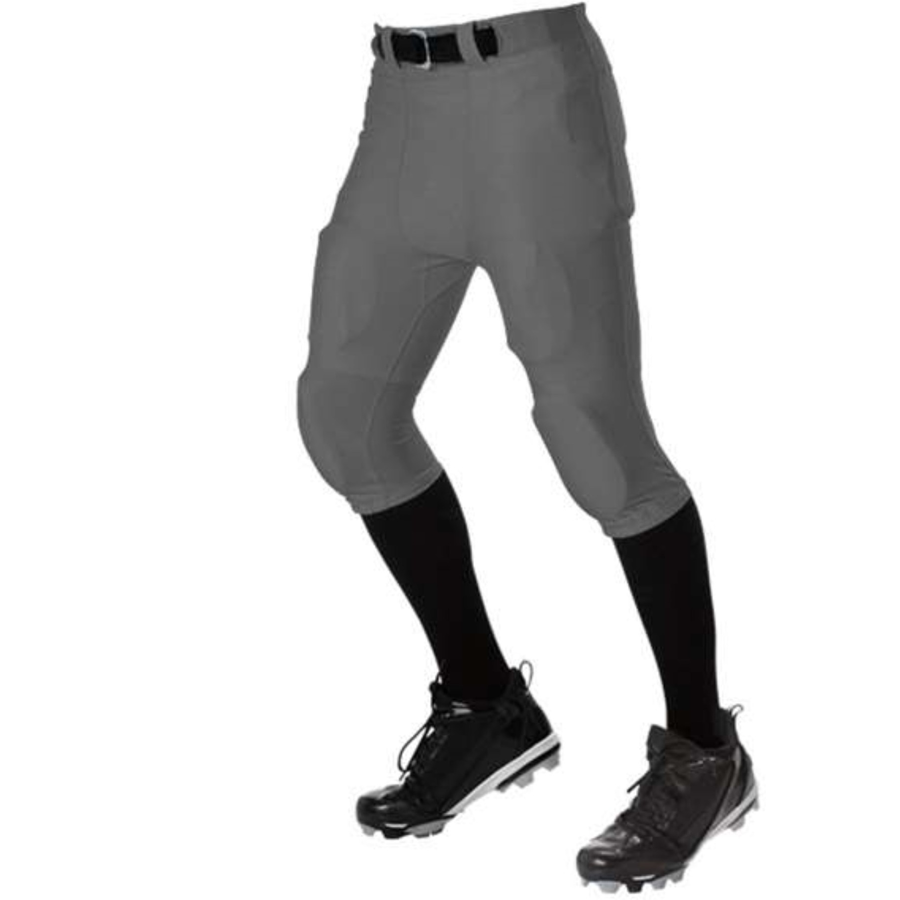 Alleson Athletic No Fly Football Pants with Slotted Waist - Charcoal, L