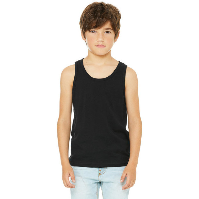 Youth Jersey Tank - BLAcK - M(D0102H7W59P)