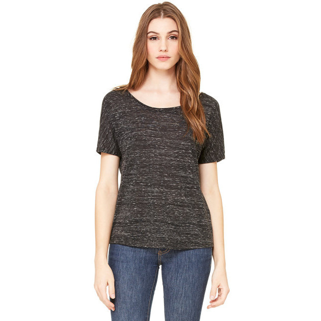 Ladies Slouchy T-Shirt - WHITE MARBLE - S(D0102H7W5NP)