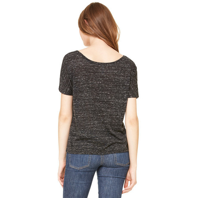 Ladies Slouchy T-Shirt - WHITE MARBLE - S(D0102H7W5NP)