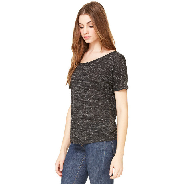 Ladies Slouchy T-Shirt - WHITE MARBLE - S(D0102H7W5NP)