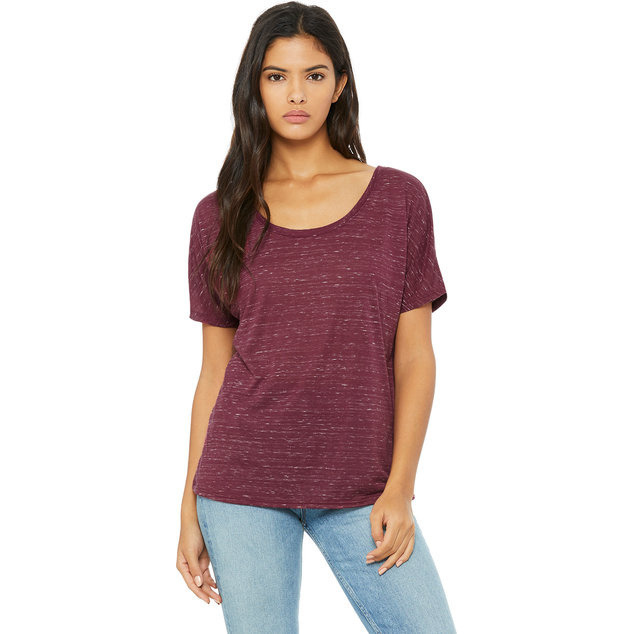 Ladies Slouchy T-Shirt - WHITE MARBLE - S(D0102H7W5YX)