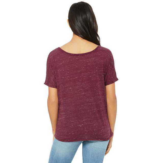 Ladies Slouchy T-Shirt - WHITE MARBLE - S(D0102H7W5YX)