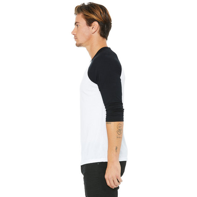 Unisex 34-Sleeve Baseball T-Shirt - gRY cHR BLK TRB - S(D0102H7WgcP)