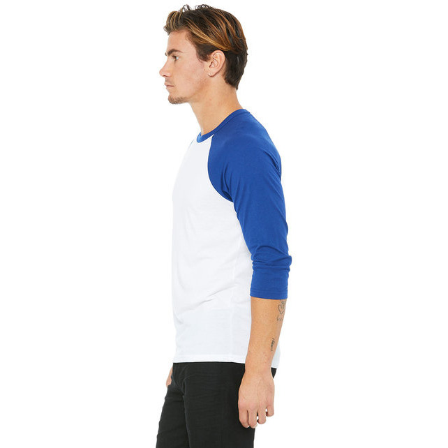 Unisex 34-Sleeve Baseball T-Shirt - gRY cHR BLK TRB - S(D0102H7WgRP)