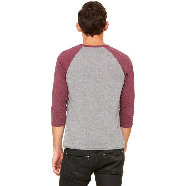 Unisex 34-Sleeve Baseball T-Shirt - gRY cHR BLK TRB - S(D0102H7WgEX)