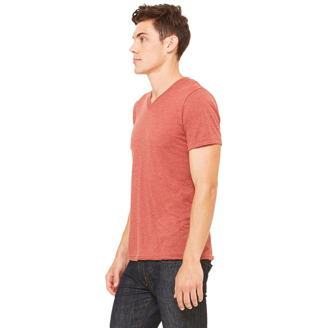 Unisex Triblend V-Neck T-Shirt - BLUE TRIBLEND - S(D0102H7WX32)