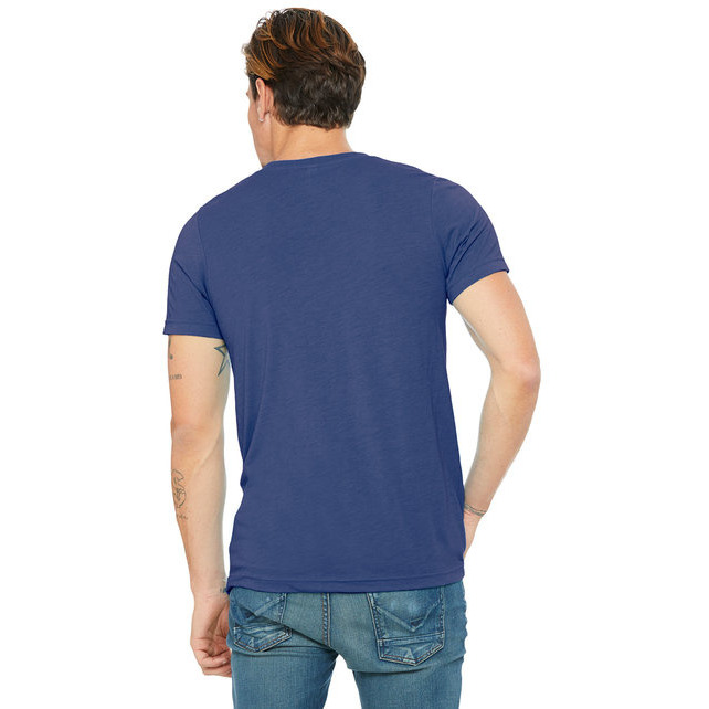 Unisex Triblend V-Neck T-Shirt - BLUE TRIBLEND - S(D0102H7WX12)
