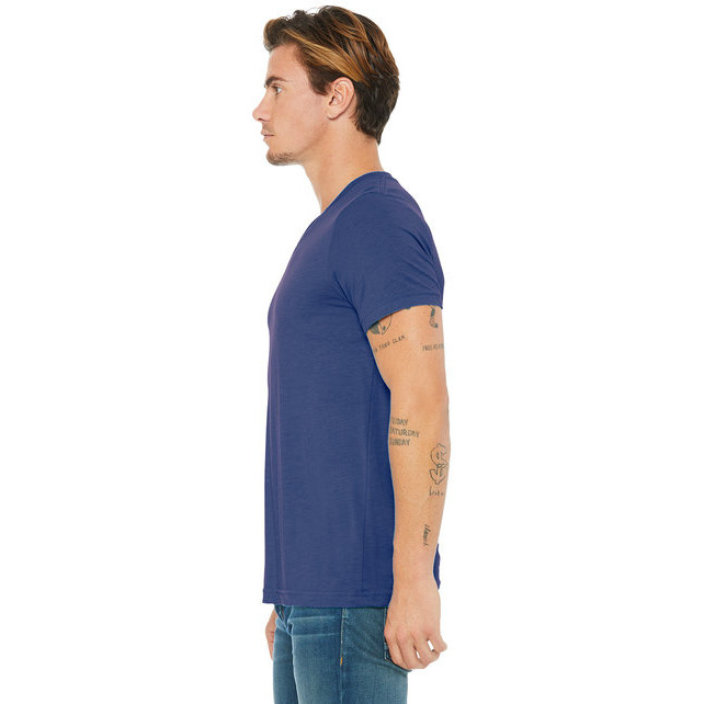 Unisex Triblend V-Neck T-Shirt - BLUE TRIBLEND - S(D0102H7WX12)