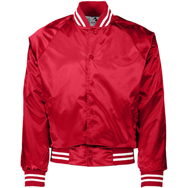 Unisex Striped Trim Satin Baseball Jacket - METALLIc gLD WH - 2XL(D0102H7Y0FT)