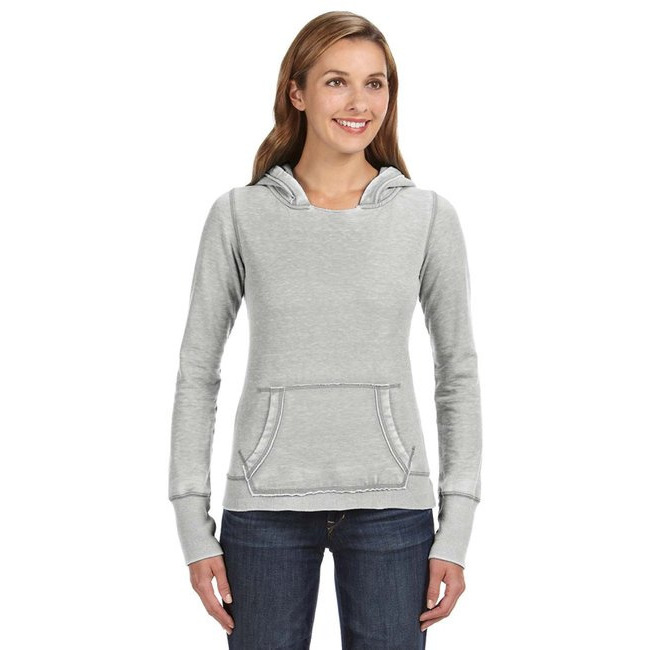 Ladies Zen Pullover Fleece Hooded Sweatshirt - cEMENT - XS(D0102H78TSJ)