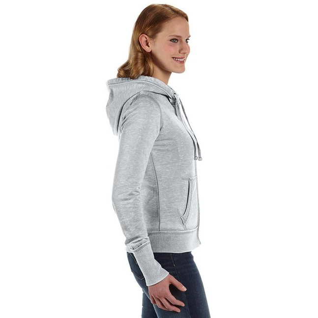 Ladies Zen Full-Zip Fleece Hooded Sweatshirt - cEMENT - XS(D0102H78FM8)