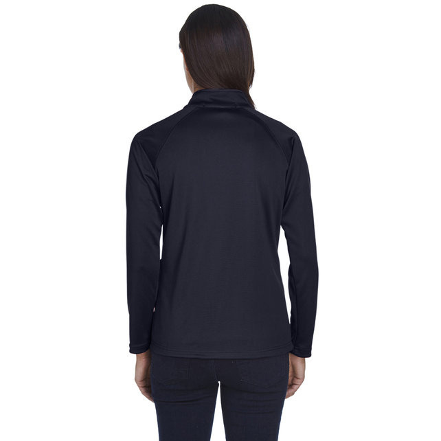 Ladies Stretch Tech-Shell compass Quarter-Zip - DK gREY HEATHER - S(D0102H7Y50T)
