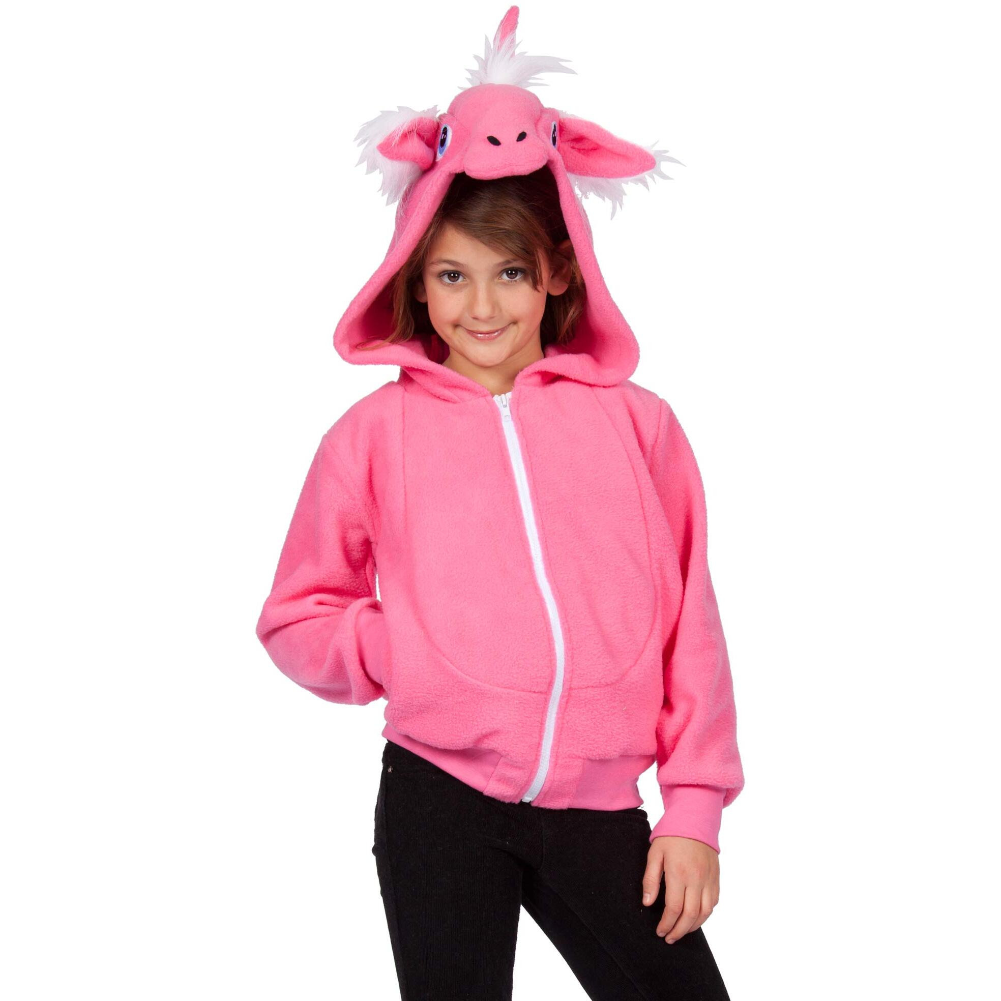 Diva Pink Unicorn Hoodie Kid L