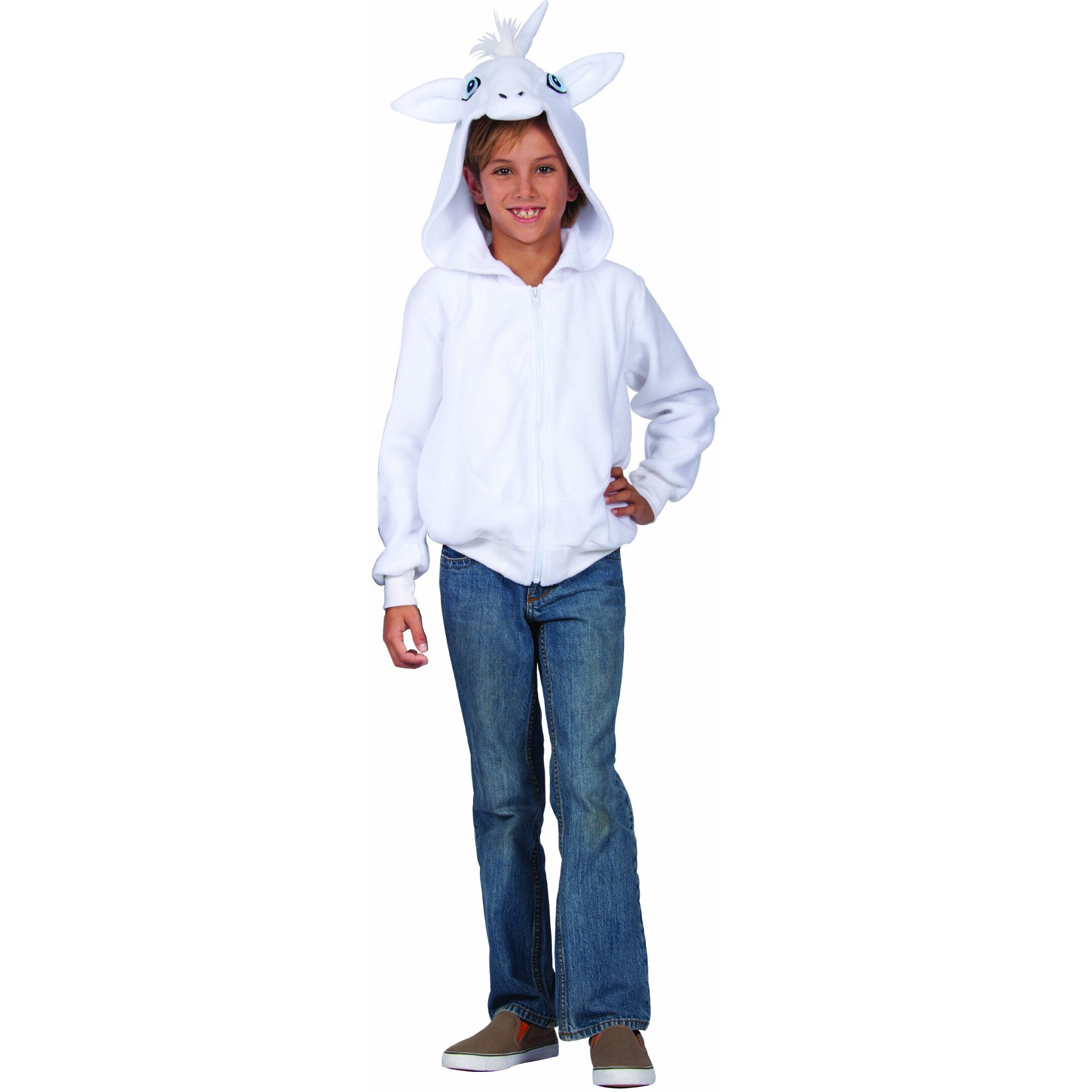 UNA WHT UNICORN HOODIE- CHD LR
