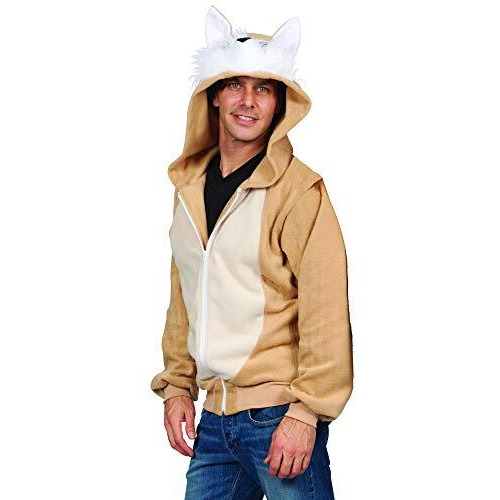 Vixie Fox Adt Hoodie-Tan Sz S