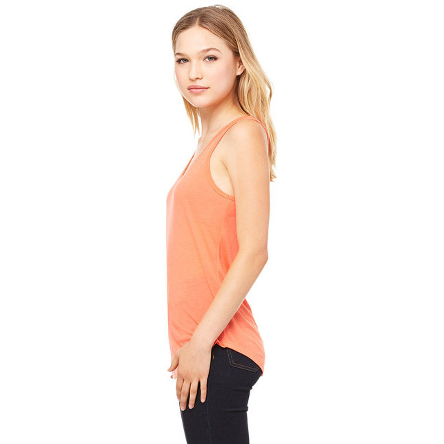 Ladies Flowy V-Neck Tank - cORAL - S(D0102H7K548)