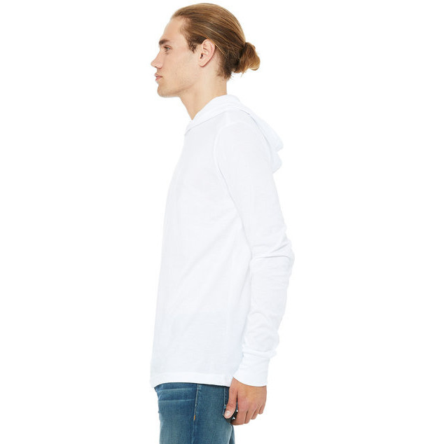 Unisex Jersey Long-Sleeve Hoodie - HEATHER NAVY - XS(D0102H789PP)