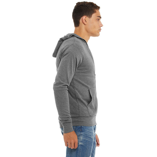 Unisex Triblend Full-Zip Lightweight Hoodie - cHAR BLK TRIBLND - XS(D0102H7WXJT)