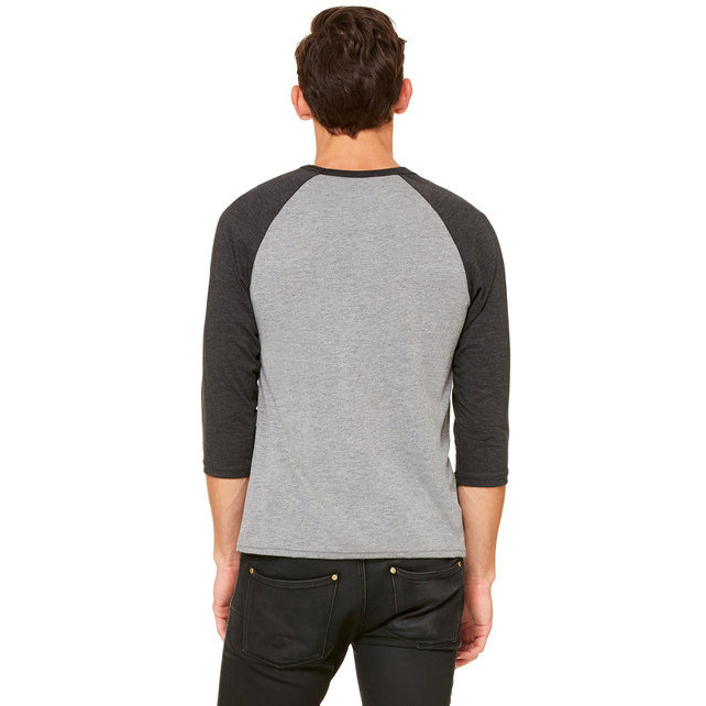 Unisex 34-Sleeve Baseball T-Shirt - gRY cHR BLK TRB - S(D0102H7WgMJ)