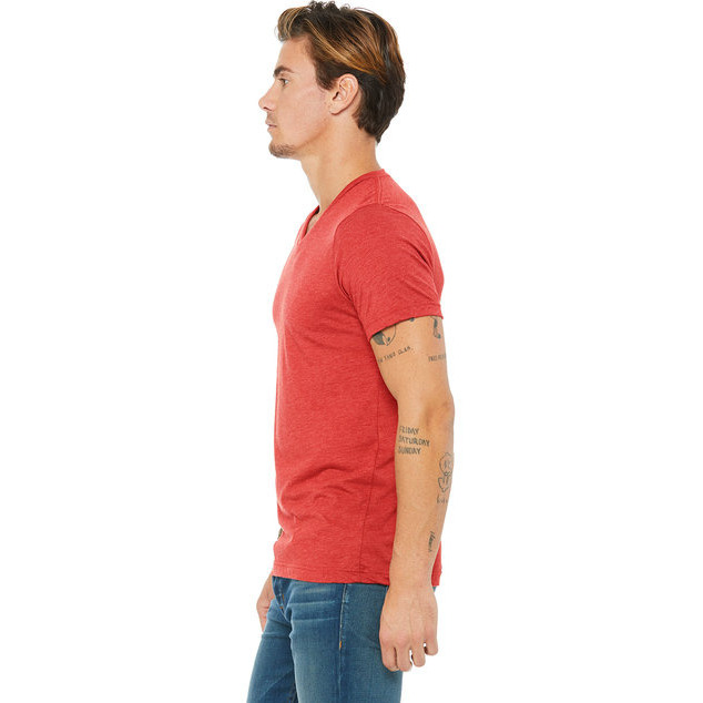 Unisex Triblend V-Neck T-Shirt - BLUE TRIBLEND - S(D0102H7WXcT)