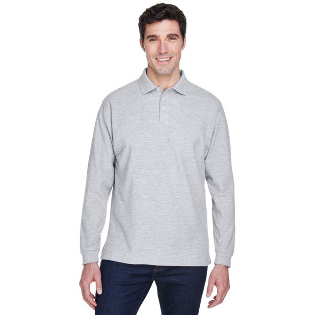 Mens Pima Piqu Long-Sleeve Polo - BLAcK - S(D0102H76W8X)