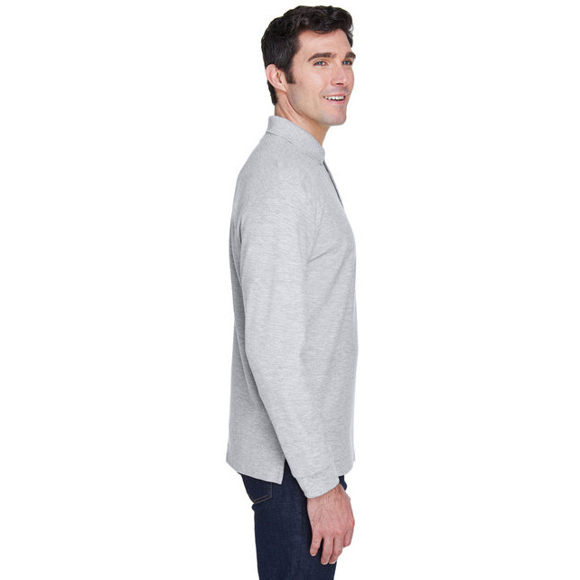 Mens Pima Piqu Long-Sleeve Polo - BLAcK - S(D0102H76W8X)