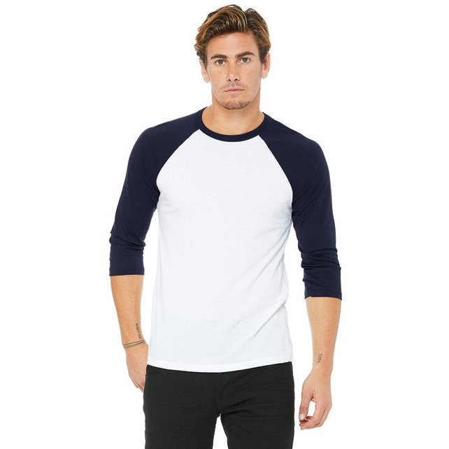 Unisex 34-Sleeve Baseball T-Shirt - gRY cHR BLK TRB - S(D0102H7WgHJ)