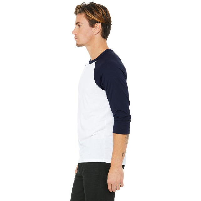 Unisex 34-Sleeve Baseball T-Shirt - gRY cHR BLK TRB - S(D0102H7WgHJ)