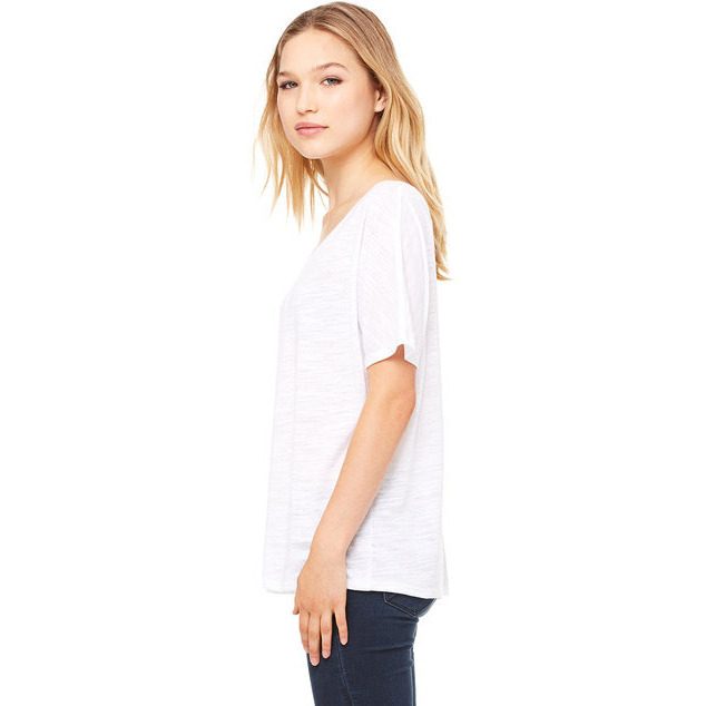 Ladies Slouchy T-Shirt - WHITE MARBLE - S(D0102H7W5JX)