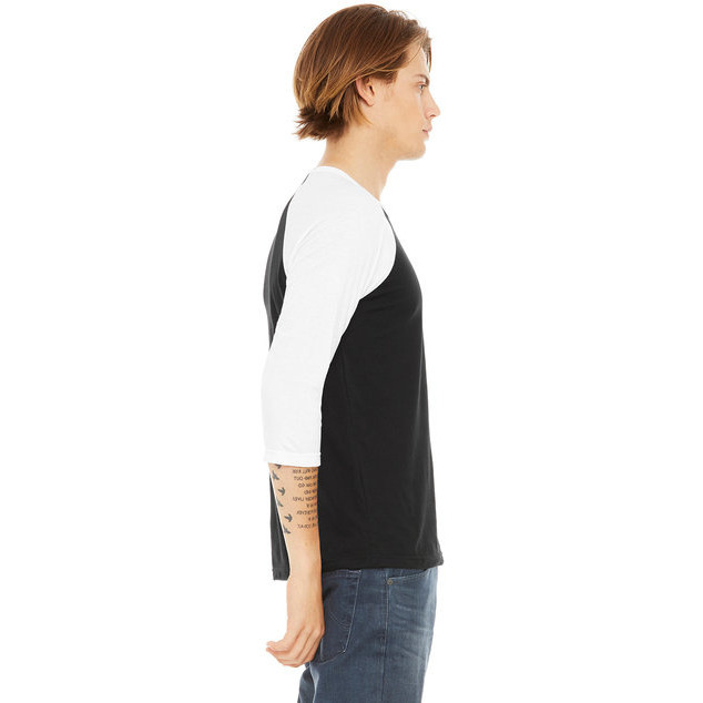 Unisex 34-Sleeve Baseball T-Shirt - gRY cHR BLK TRB - S(D0102H7WgFX)