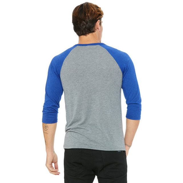 Unisex 34-Sleeve Baseball T-Shirt - gRY cHR BLK TRB - S(D0102H7WgMP)