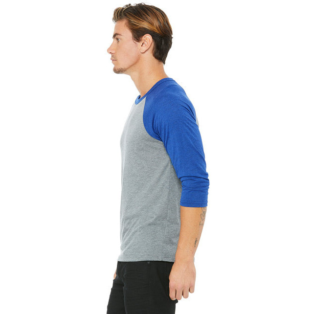 Unisex 34-Sleeve Baseball T-Shirt - gRY cHR BLK TRB - S(D0102H7WgMP)