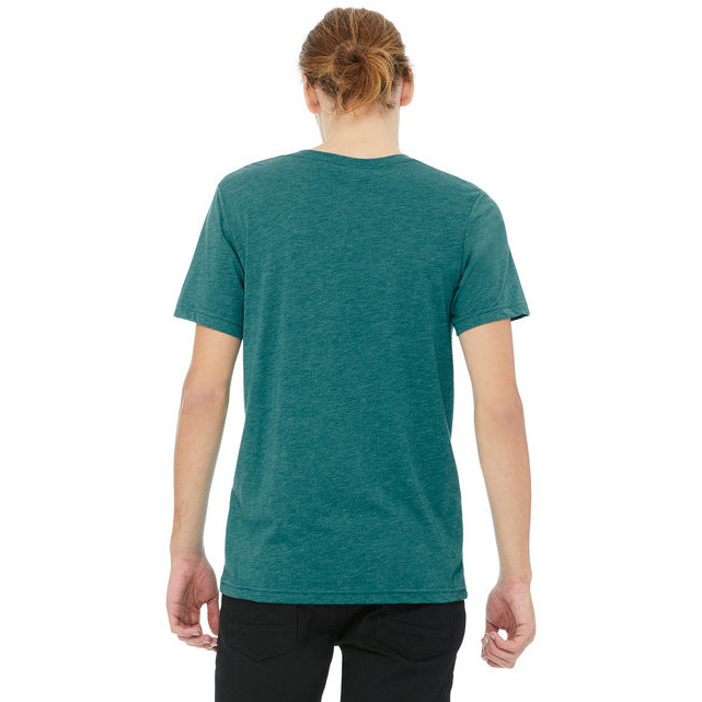 Unisex Triblend V-Neck T-Shirt - BLUE TRIBLEND - S(D0102H7WXTP)