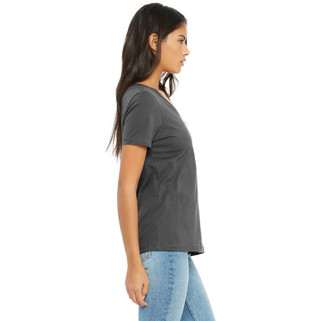 Ladies Relaxed Jersey V-Neck T-Shirt - BERRY - S(D0102H7KHTP)