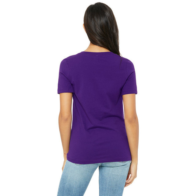 Ladies Relaxed Jersey V-Neck T-Shirt - BERRY - S(D0102H7KH4X)